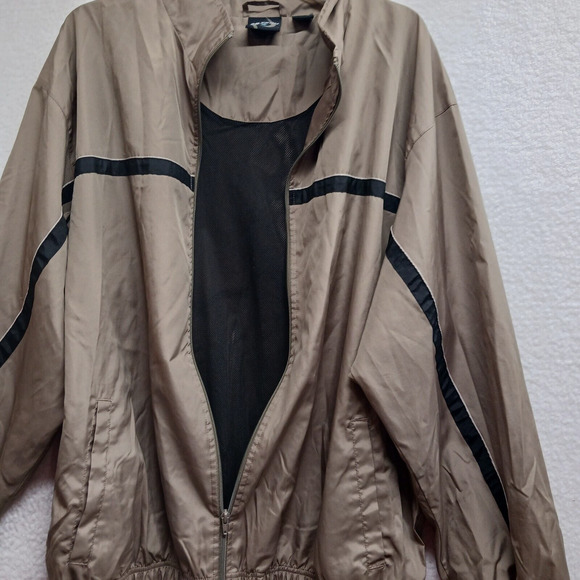 SB Tech Men's Windbreaker Jacket Mesh Lined Brown Size XL Full Zip - Picture 4 of 13